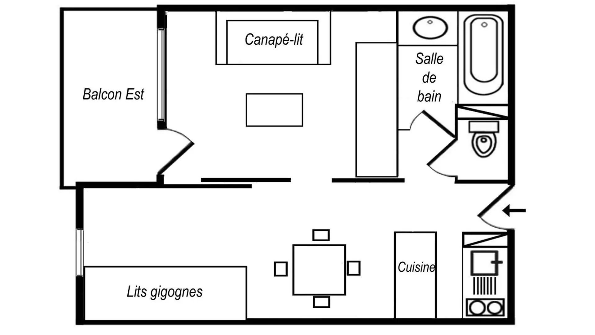 Studio Méribel, 1 pièce, 4 personnes - FR-1-182-198 Les Allues